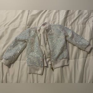 Toddler Girls Mila & Rose White Sparkle Jacket
